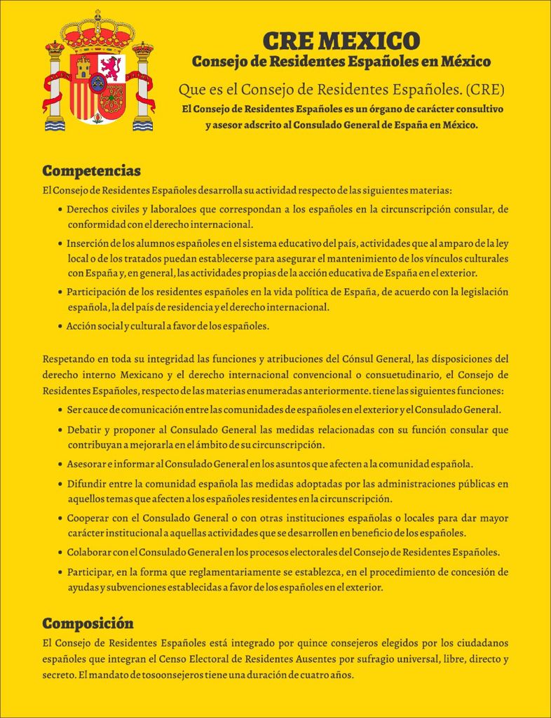 ELECCIONES AL CONSEJO DE RESIDENTES ESPAÑOLES